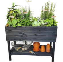 Hochbeet auf Stelzen promadino inkl. Folie 100 x 50 x 80 cm anthrazit-thumb-1