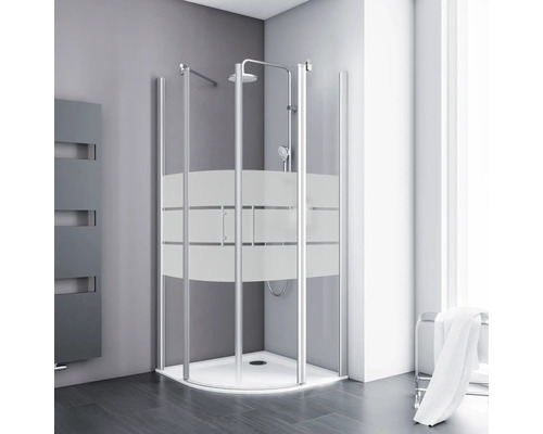 Runddusche Schulte Galaxy R550 90x90 cm Dekor Depoli Light Profilfarbe aluminium