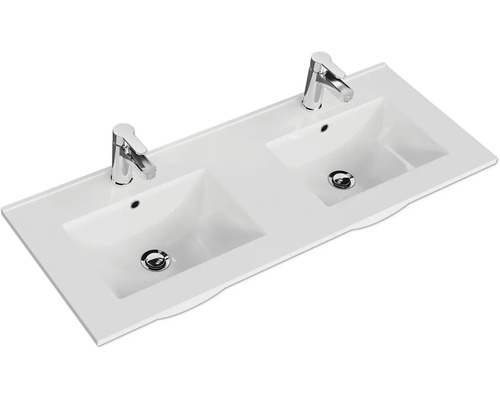 Doppelwaschtisch mit zwei Armaturen