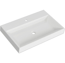 Badmöbel-Set Pelipal Milano BxHxT 70 x 56,9 x 45 cm Frontfarbe graphit struktur quer mit Mineralguss-Waschtisch weiß SET-138-002