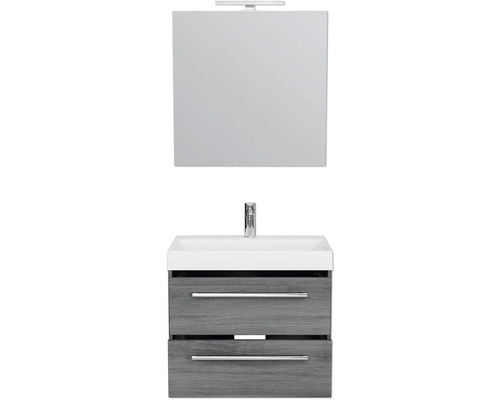 Waschtisch mit zwei Schubladen, Waschbecken und Spiegel