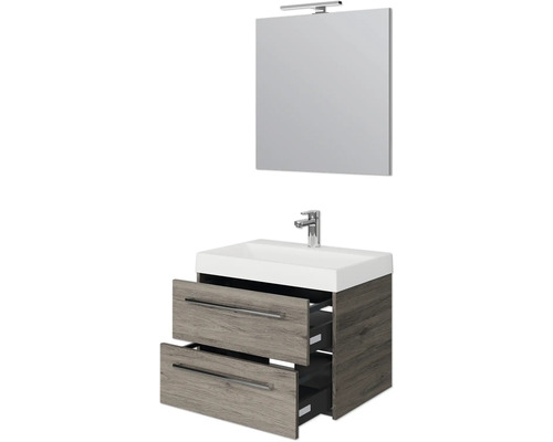 Waschtisch mit Unterschrank und Spiegel für das Badezimmer