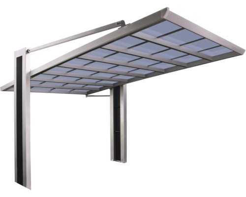 Freistehendes Terrassendach aus Metall mit Glaselementen