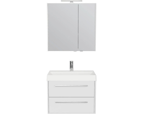 Badezimmer-Set mit Waschtischunterschrank, Waschbecken und Spiegelschrank