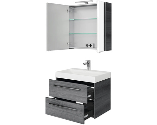 Waschtischunterschrank mit Waschbecken und Spiegelschrank für das Badezimmer