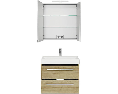 Waschtisch mit Unterschrank und Spiegelschrank für das Badezimmer