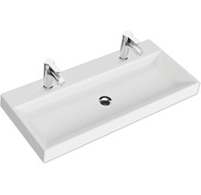 Badmöbel-Set Pelipal Milano BxHxT 100 x 56,9 x 45 cm Frontfarbe eiche ribbeck mit Mineralguss-Waschtisch weiß SET-138-033