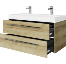 Waschtischunterschrank mit zwei Schubladen und Doppelwaschbecken