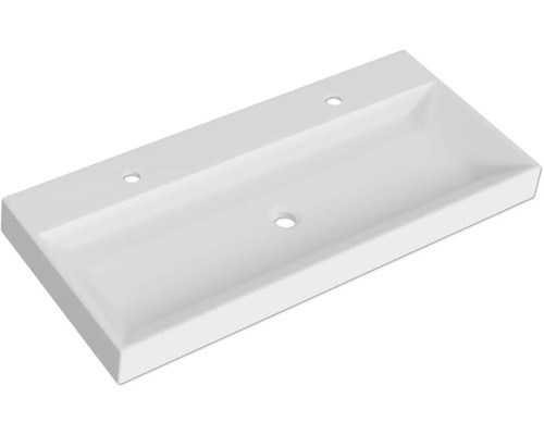 Aufsatzwaschbecken aus Keramik mit Hahnloch und Überlauf