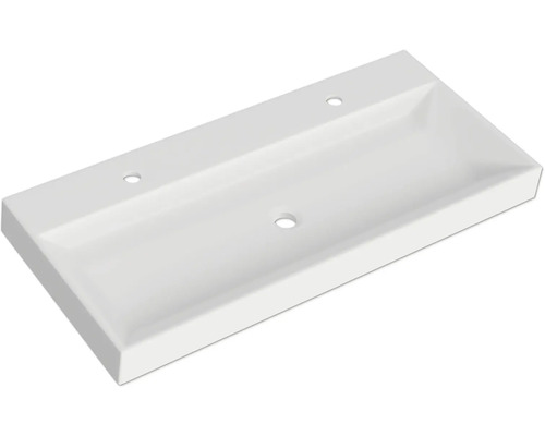 Rechteckiges Keramik Waschbecken mit Hahnlöchern