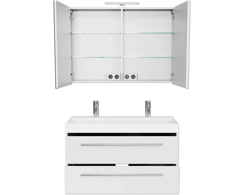 Waschtisch mit Unterschrank und Spiegelschrank für Badezimmer