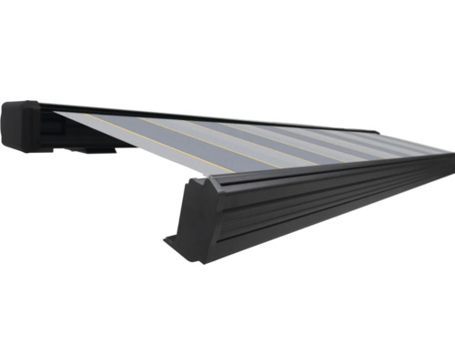 SOLUNA Kassettenmarkise Exquisit 3,5x2 Stoff Dessin 7109 Gestell DB703 dunkelgrau Antrieb links inkl. Motor und Wandschalter SOLUNA Kassettenmarkise Exquisit 3,5x2 Stoff Dessin 7109 Gestell DB703 dunkelgrau Antrieb links inkl. Motor und Wandschalter