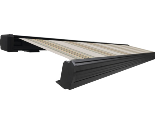 SOLUNA Kassettenmarkise Exquisit 4,5x3,5 Stoff Dessin 6287 Gestell DB703 dunkelgrau Antrieb links inkl. Motor und Wandschalter SOLUNA Kassettenmarkise Exquisit 4,5x3,5 Stoff Dessin 6287 Gestell DB703 dunkelgrau Antrieb links inkl. Motor und Wandschalter