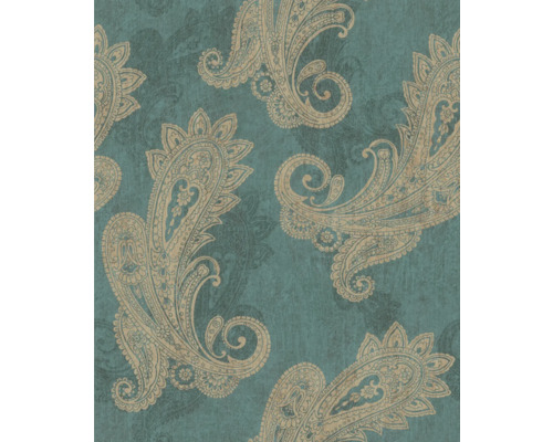 Vliestapete 746457 Indian Style Paisley grün Tapete mit Paisley Muster