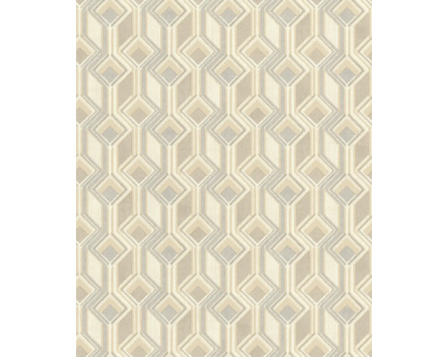 Vliestapete 746518 Indian Style Grafisch beige Tapete mit geometrischem Rautenmuster