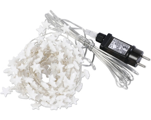 Lichterkette mit Sternen und Netzstecker