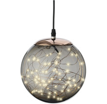 Hängeleuchte mit Glaskugel und LED-Lichterkette