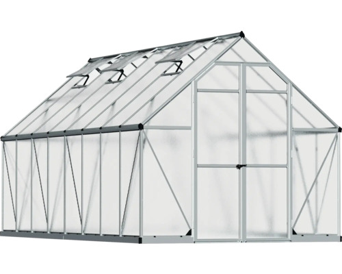 Gewächshaus mit Aluminiumrahmen und transparenten Paneelen