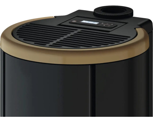 Detailansicht Pelletkaminofen mit Bedienfeld und Luftschlitz