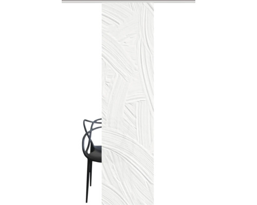 Dekoratives Wandpaneel mit abstrakten Pinselstrichen und schwarzem Stuhl