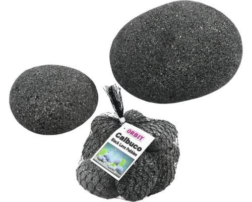 Aquariumdekoration Stein ORBIT Calbuco Black Lava Pebble Medium anthrazit ca. 8 cm