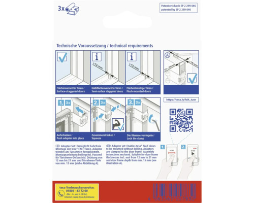 tesa FALT Tür Adapter Montageanleitung