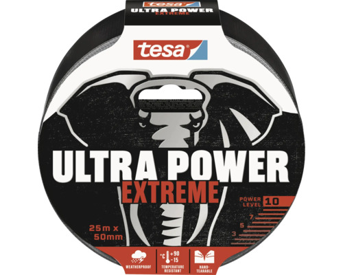 tesa Ultra Power Extreme Klebeband schwarz 50 mm x 25 m Tesa Ultra Power Extreme Klebeband, 25 Meter x 50 Millimeter
