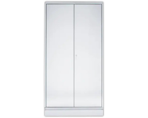 Edelstahlschrank 1950 x 1000 x 400 mm 1 Doppeltür 4 Einlegeböden naturbelassen Weißer Spiegelschrank mit zwei Türen