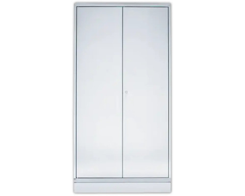 Edelstahlschrank 1950 x 1000 x 500 mm 1 Doppeltür 4 Einlegeböden naturbelassen Metallschrank mit zwei Türen