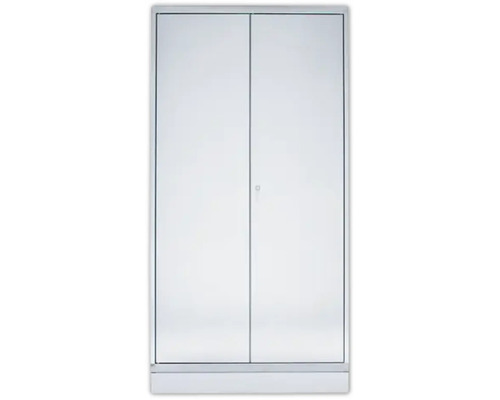 Edelstahlschrank 1950 x 1000 x 600 mm 1 Doppeltür 4 Einlegeböden naturbelassen Metall Putzmittelschrank mit zwei Türen