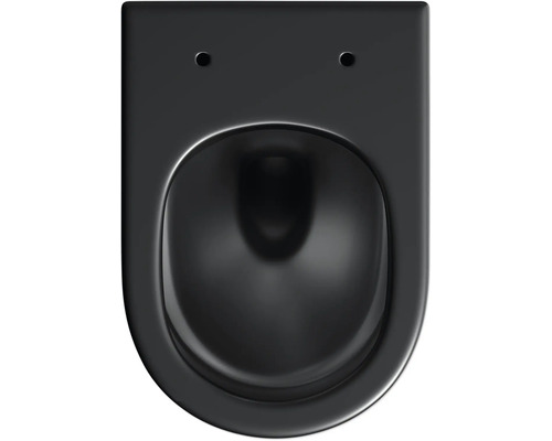 Schwarzes wandhängendes WC aus Keramik, Aufsicht