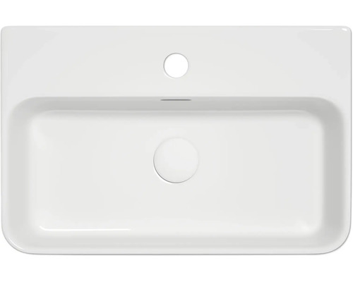 Rechteckiges Keramik Waschbecken mit Hahnloch und Überlauf