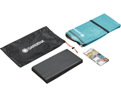 Gardena Knieschutzkissen Set mit Kissen, Knieschürze, Aufbewahrungstasche und Broschüre