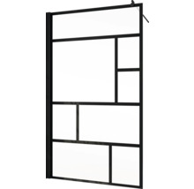 Schwarze Duschwand mit rechteckigem Design