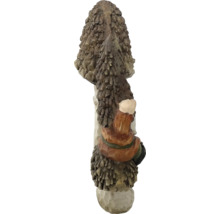 Dekorative Pilzfigur mit Zwerg aus Kunststein