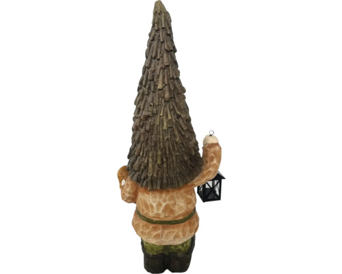 Gartenzwerg mit Baumhut und Laterne