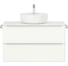 Waschtischunterschrank mit Aufsatzwaschbecken und zwei Schubladen