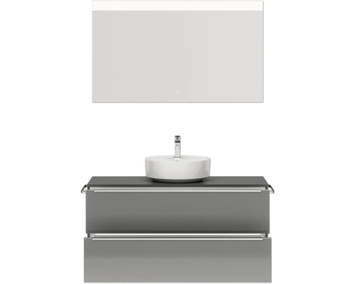 Waschtischkombination mit Aufsatzwaschbecken und Spiegel für das Badezimmer