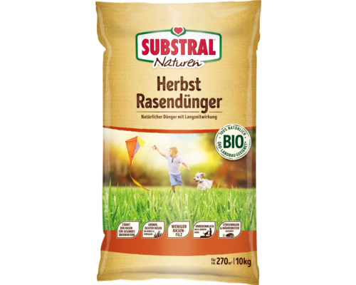 Bio Herbst Rasendünger SUBSTRAL NATUREN® Herbstrasendünger Bio 10 kg für bis zu 270 qm