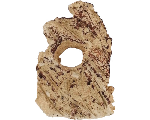 Aquariumdeko aquaroche Cliff Wall Block handmodeliert, wasserneutral, leicht, porös, Keramik 12 x 7 cm creme braun