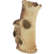 Aquariumdeko aquaroche Double Trunk handmodeliert, wasserneutral, leicht, porös, Keramik 10 x 6 cm creme braun