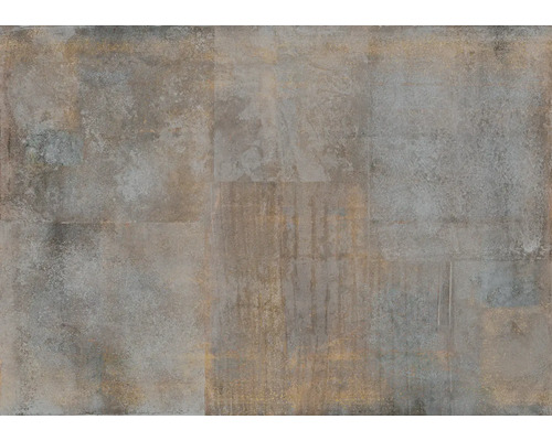 Fototapete Vlies 364194 Factory V Metall rotbraun 8-tlg. 424 x 300 cm Graue Bodenfliesen mit Steinoptik