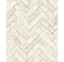 Tapete mit Fischgrätenmuster aus Steinoptik