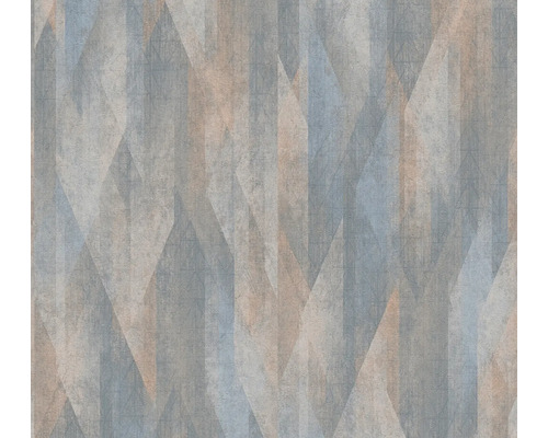 Vliestapete 39104-1 Metropolitan Stories 3 geometrisch blau beige Tapete mit geometrischem Dreiecksmuster für die Wandgestaltung
