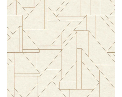 Vliestapete 39118-1 Metropolitan Stories 3 geometrisch creme Tapete mit geometrischen Dreiecks- und Rechteckmustern