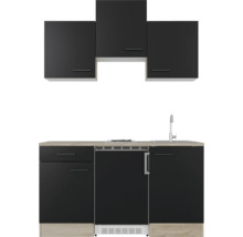 Flex Well Singleküche mit Geräten Capri 150 cm Frontfarbe schwarz Matt Korpusfarbe wildeiche-thumb-6 Flex Well Singleküche mit Geräten Capri 150 cm Frontfarbe schwarz Matt Korpusfarbe wildeiche-thumb-6