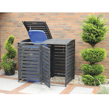 Mülltonnenbox promadino Vario III für 2 Tonnen 148 x 92 x 122 cm anthrazit-thumb-0