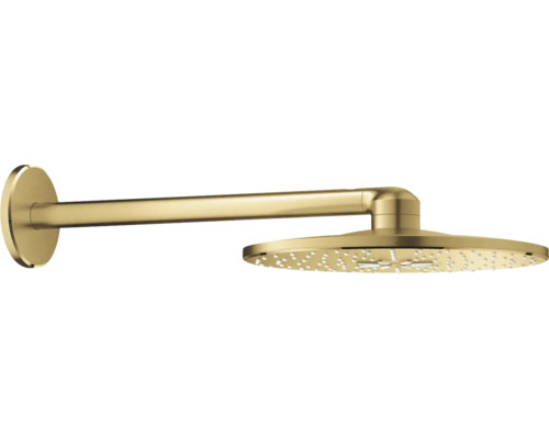 Kopfbrause Set GROHE Rainshower SmartActive 310 rund Ø 310 mm cool sunrise 26475GN0 Goldene Kopfbrause mit Wandarm für Duschen