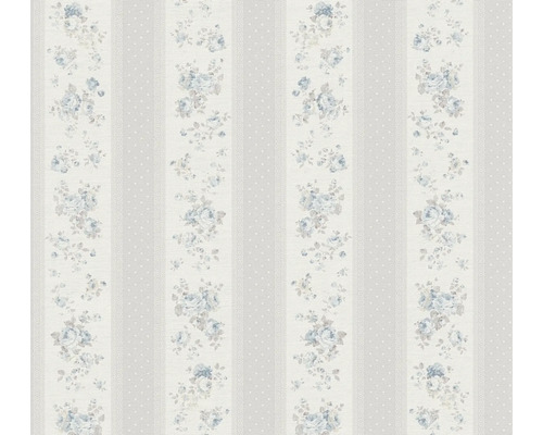 Vliestapete 39069-3 Maison Charme Streifen grau Tapete mit Blumenmuster und Streifen