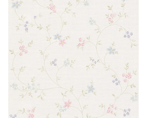 Vliestapete 39071-2 Maison Charme Blumenranke Creme-Rosa Tapete mit floralem Muster für die Wandgestaltung